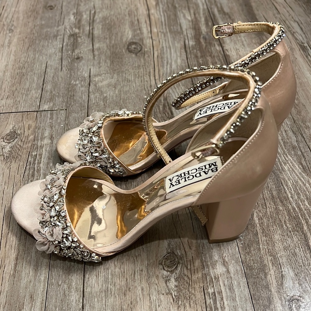 Badgley Mischka Blush Jewel Heels